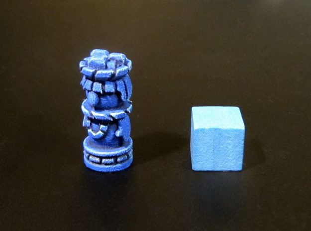 Mayan Worker Tokens (6 pcs) in Blue Processed Versatile Plastic