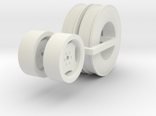 1:64 Grain Drill Marker Tires And Wheels in White Natural Versatile Plastic