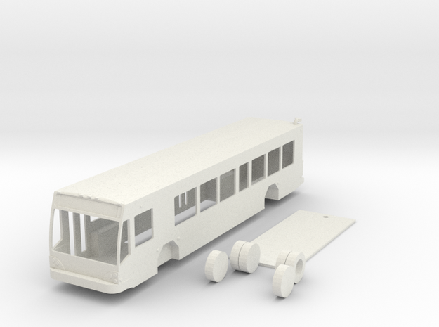 HO scale Gillig low floor BRT bus in White Natural Versatile Plastic