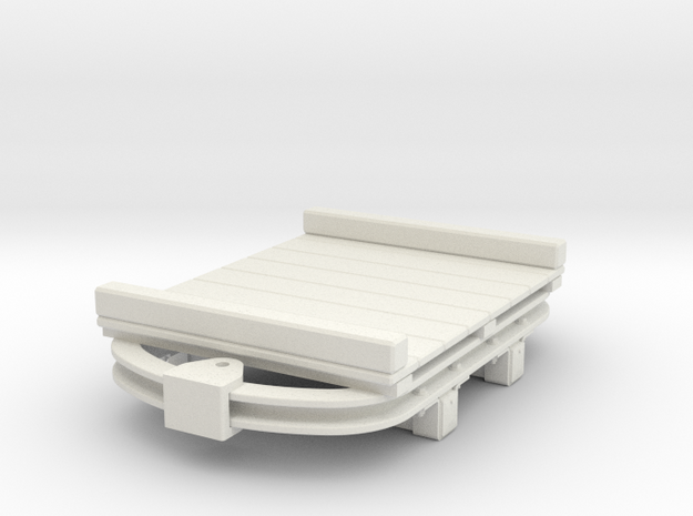 1:35 or Gn15 small skip based flat wagon in White Natural Versatile Plastic