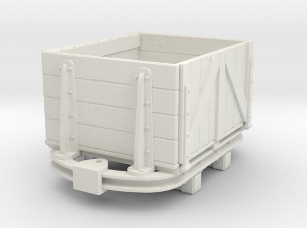 1:35 or small Gn15 skip based dropside wagon in White Natural Versatile Plastic