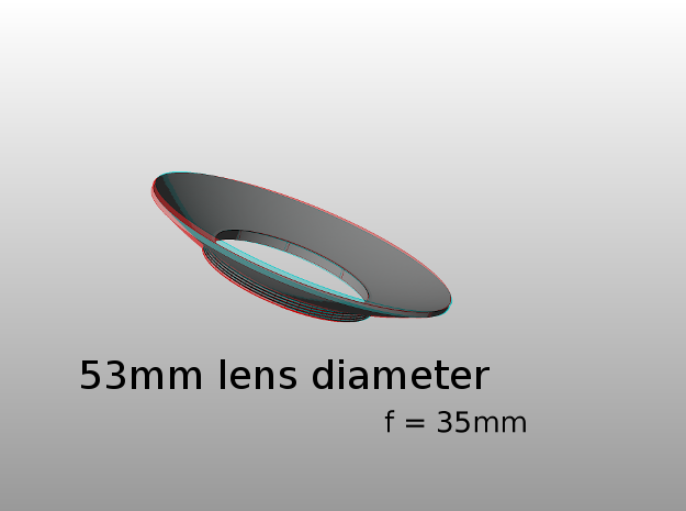 Lieberkühn Reflector 53mm lens diameter, f = 35mm  in White Natural Versatile Plastic