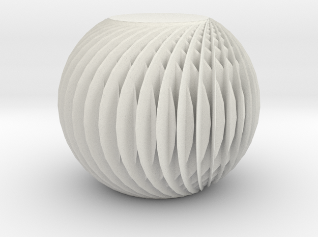 Textured Abstract Ball in White Natural Versatile Plastic