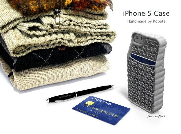 iPhone 5 - "Sweater" Case with Pocket in White Processed Versatile Plastic