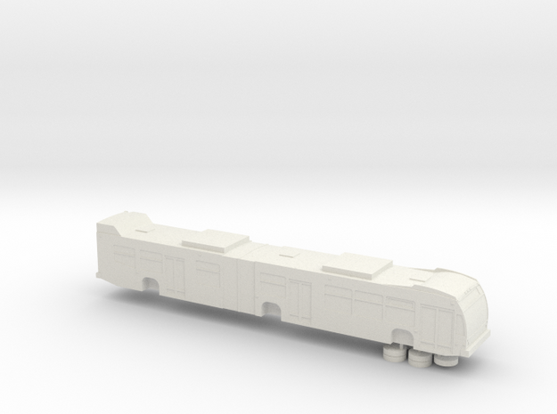 HO scale Nova LFS articulated bus (solid) in White Natural Versatile Plastic