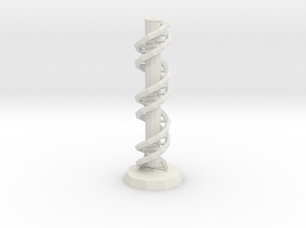 DNA Vase in White Natural Versatile Plastic