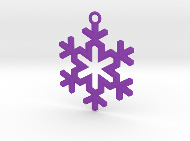 Ornament, Snowflake 004 in Purple Processed Versatile Plastic