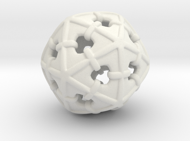 Wrapped Icosahedron in White Natural Versatile Plastic