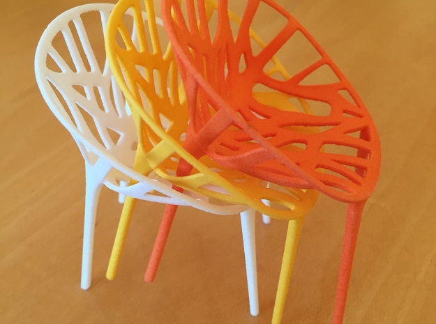 1:12 Chair Garden in White Processed Versatile Plastic