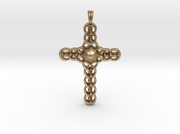 Design CROSS Jewelry Pendant in Silver | Gold  in Polished Gold Steel