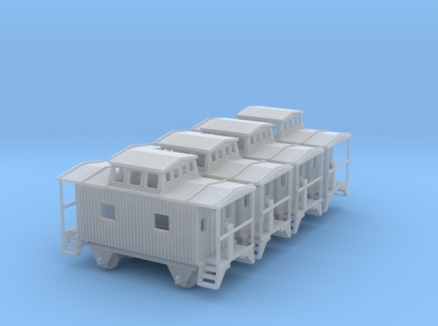 Bobber Caboose - Set of 4 - Zscale in Tan Fine Detail Plastic