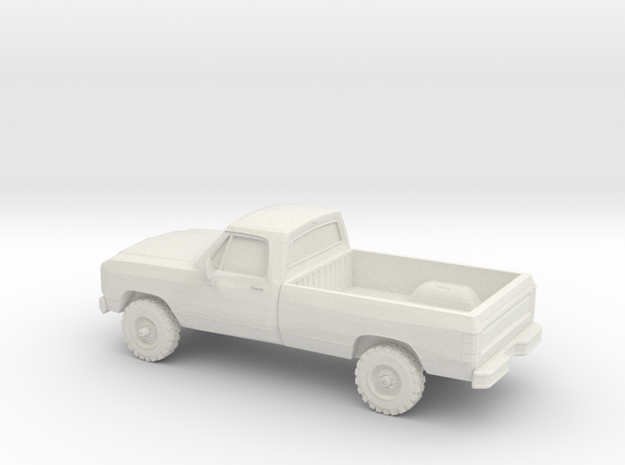 1/87 1991 Dodge Ram Single Cab in White Natural Versatile Plastic