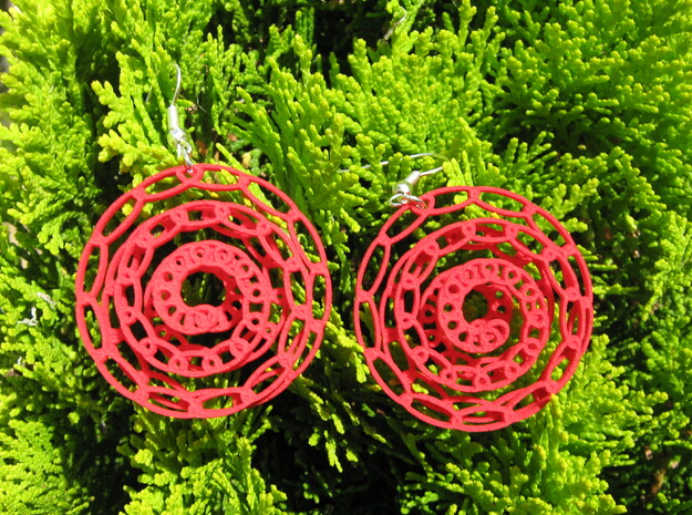 Snail 1 Earrings in Red Processed Versatile Plastic