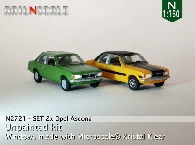 SET 2x Opel Ascona B (N 1:160) in Tan Fine Detail Plastic