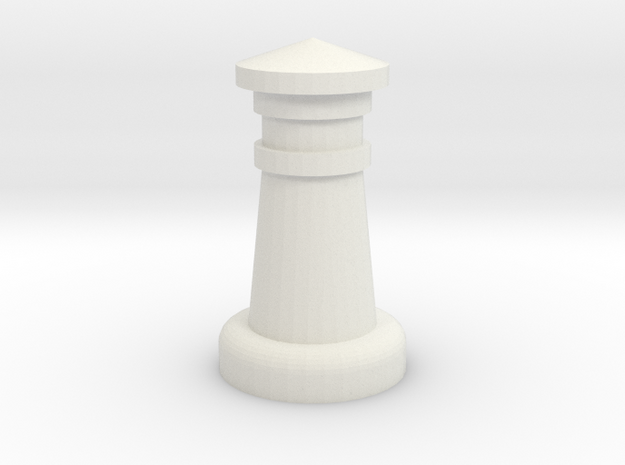 Chess Castle in White Natural Versatile Plastic