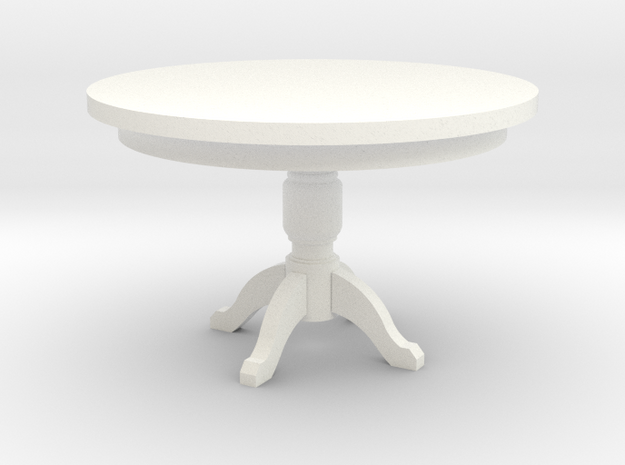 Miniature 1:48 Kitchen Table in White Processed Versatile Plastic
