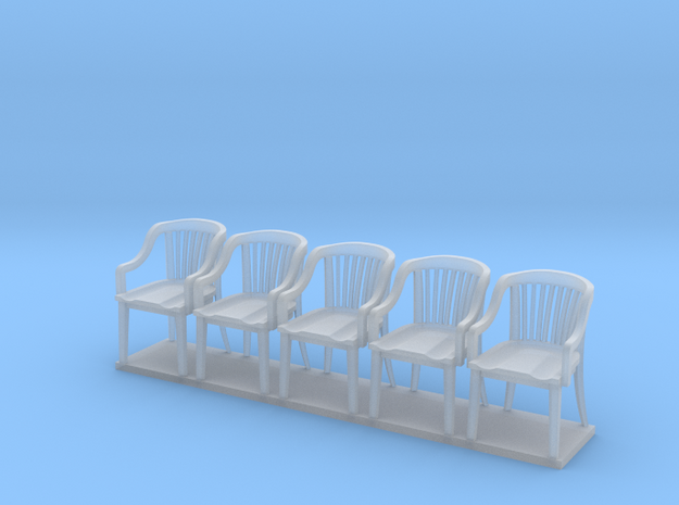Miniature 1:48 Bankers Chairs (5) in Smooth Fine Detail Plastic