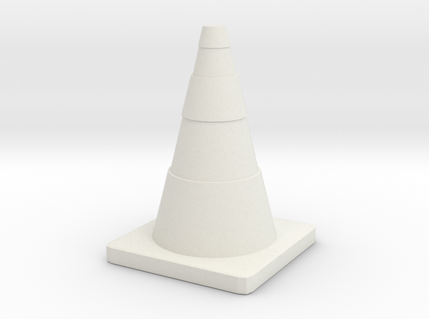 Construction Cone Custom Board Game Piece  in White Natural Versatile Plastic