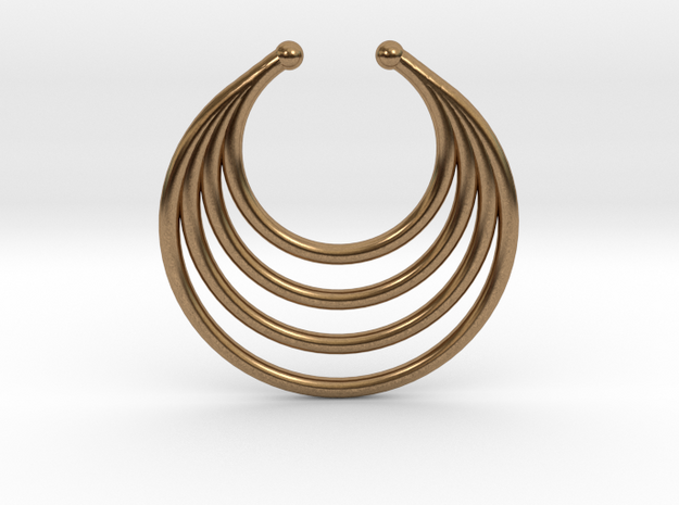 Faux Septum - Dropped Rings in Natural Brass