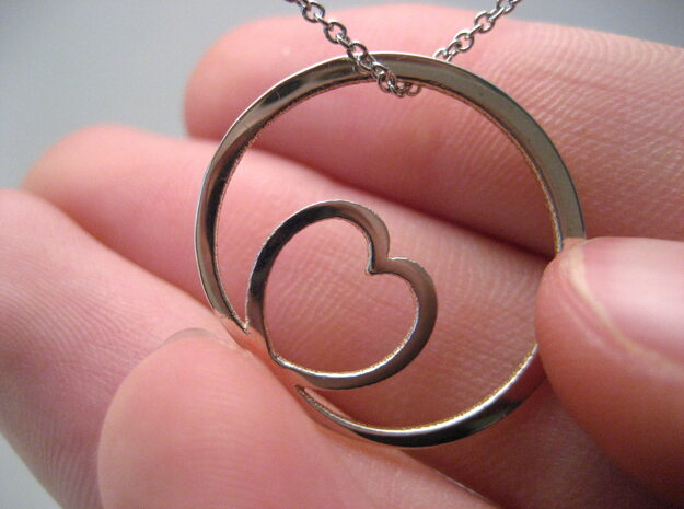 Encircling Love Pendant in Polished Silver
