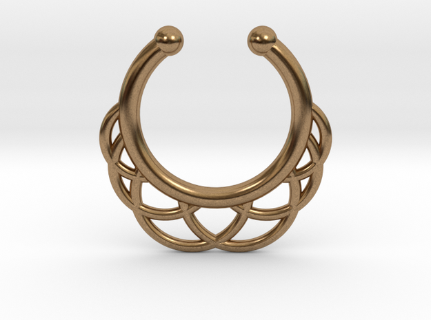 Faux Septum Ring 6 Outer Semicircles in Natural Brass