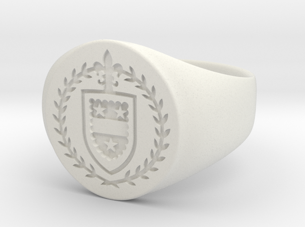 StCyr Crest Ring - Circular - Size 9 in White Natural Versatile Plastic