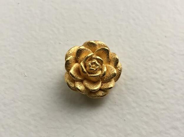 Medium Size Rose  in Polished Gold Steel