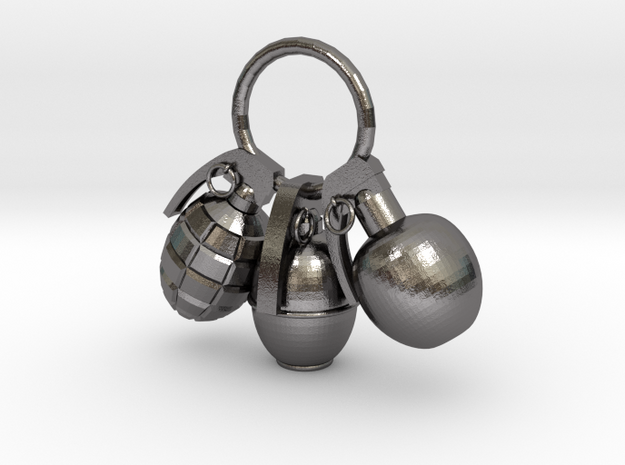 Hand grenade in Polished Nickel Steel