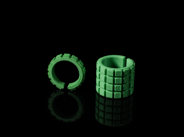 'RUFFLED' SHORT - Ø 17 - OPEN EDGE SERIES in Green Processed Versatile Plastic