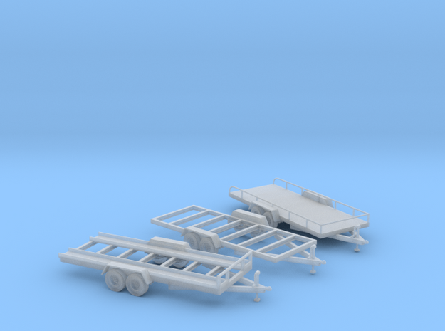 Trailer Assortment S Scale in Smooth Fine Detail Plastic