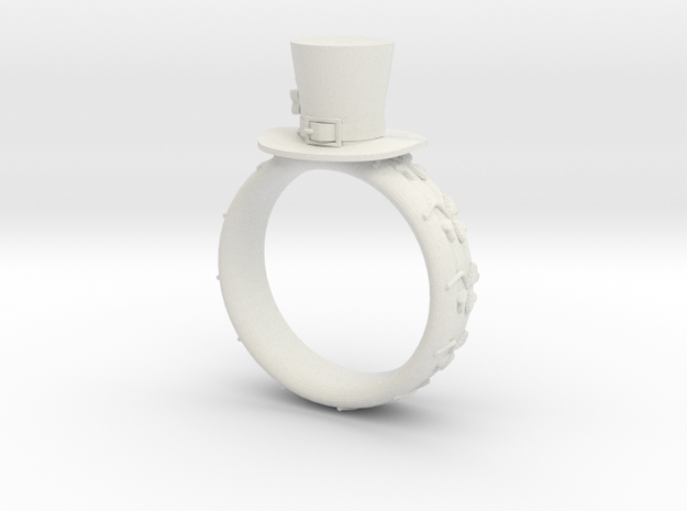 St Patrick's hat ring( size = USA 6.5) in White Natural Versatile Plastic