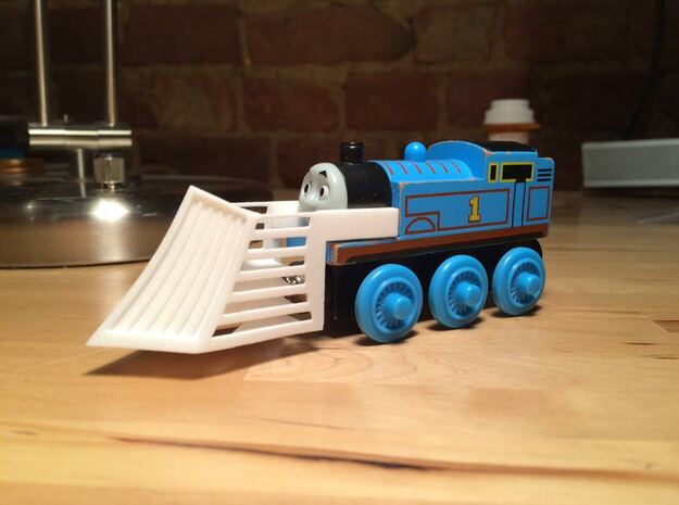 Snowplow compatible with Thomas the Tank engine. in White Natural Versatile Plastic