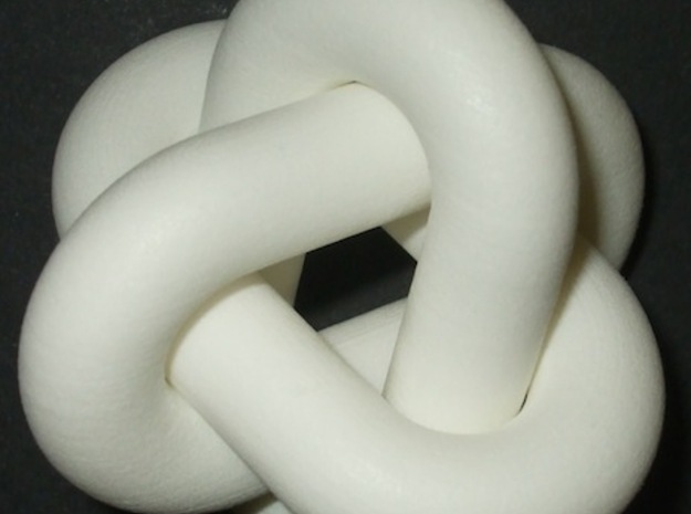 Borromean Rings: Two Sizes in White Natural Versatile Plastic: Medium