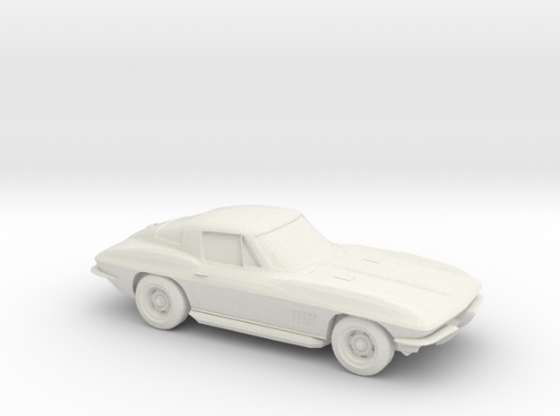 1/87 1963 Corvette Stingray in White Natural Versatile Plastic