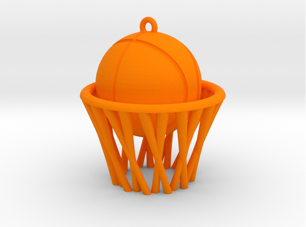 Basket pendant in Orange Processed Versatile Plastic