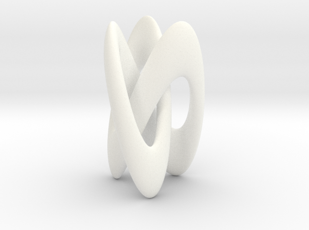 Trifold Knot - Smooth in White Processed Versatile Plastic
