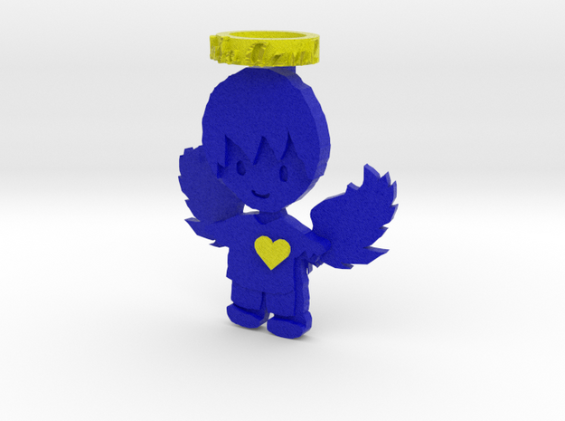 Pendant Full Color Blue Angel Boy in Full Color Sandstone