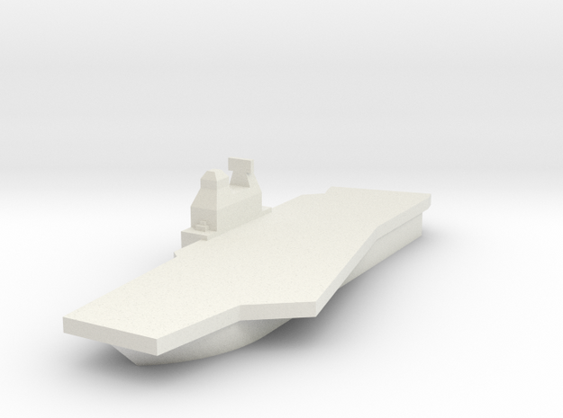 Generic Angled Deck Aircraft Carrier in White Natural Versatile Plastic