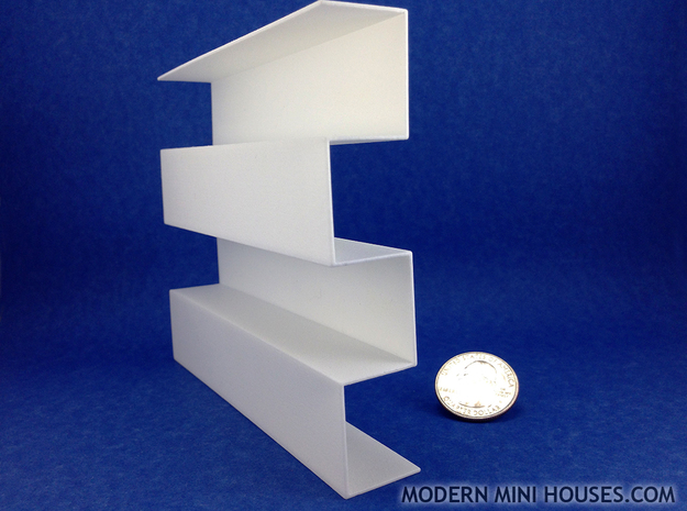 Zipper Room Divider 1:12 scale Bookshelf in White Processed Versatile Plastic