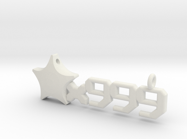 Origami Star x999 Pendant in White Natural Versatile Plastic