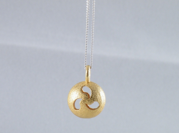 Tri Drop Pendant in Polished Gold Steel