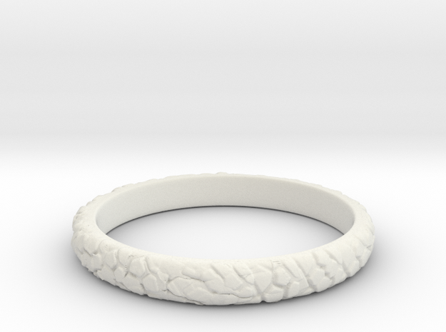 Rock ring(size = USA 5.5) in White Natural Versatile Plastic