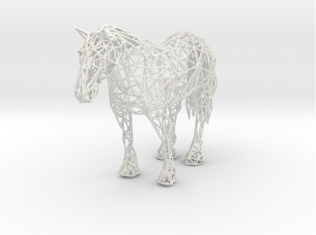 Wireframe Horse in White Natural Versatile Plastic