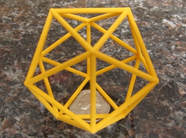 Icosahedron (100 cc) in Yellow Processed Versatile Plastic