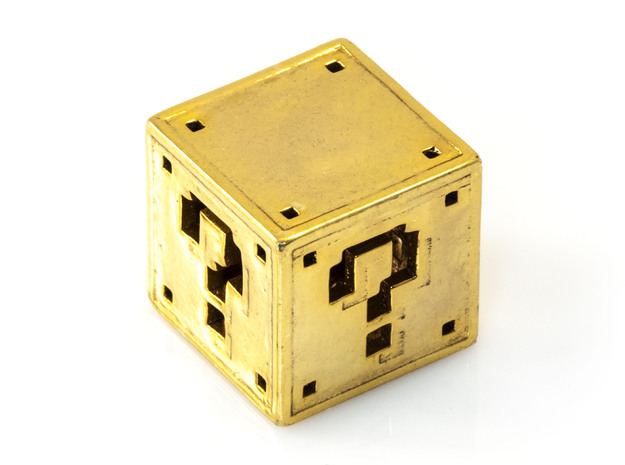 8 bit Mario Block in 18K Gold Plated