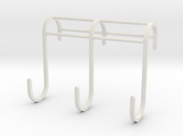 3 Hook Set for IKEA GRUNDTAL (17mm / 2.5mm) in White Natural Versatile Plastic