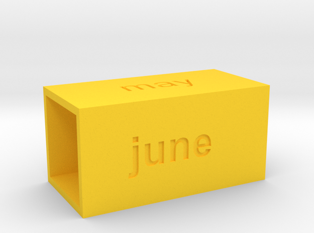 Calendar2 in Yellow Processed Versatile Plastic