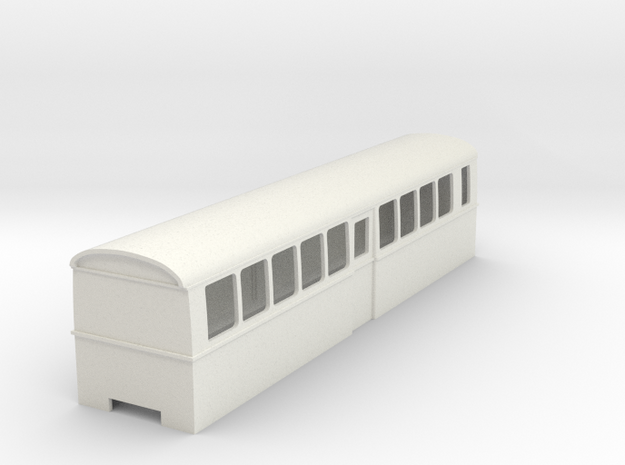 009 bogie "Flying Banana" railcar centre car in White Natural Versatile Plastic