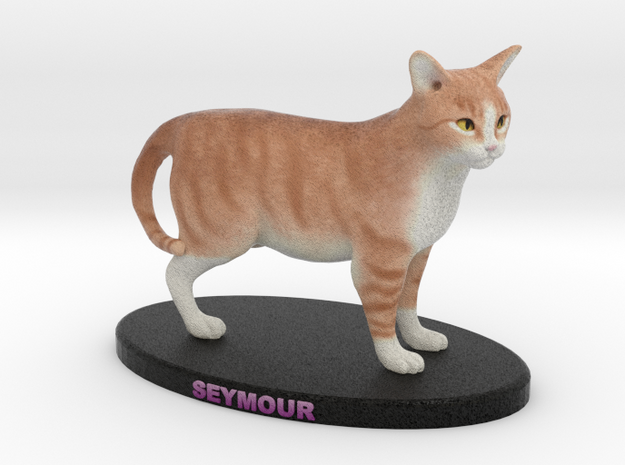 Custom Cat Figurine - Seymour in Full Color Sandstone