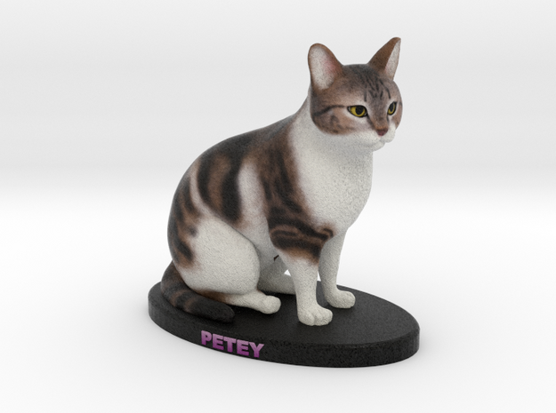 Custom Cat Figurine - Petey in Full Color Sandstone